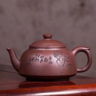 《笠帽》宜興紫砂壺工藝美術(shù)師純手工全底槽青泡茶壺茶具 《笠帽》宜興紫砂壺工藝美術(shù)師純手工全底槽青泡茶壺茶具
