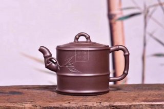 《清竹弄影》經典紫砂壺竹段宜興名家全手工工藝美術師泡茶壺茶具紫泥 《清竹弄影》經典紫砂壺竹段宜興名家全手工工藝美術師泡茶壺茶具紫泥